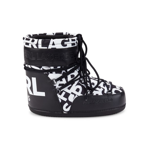 Karl Lagerfield Paris Women's Piers Lace-up Cold Weather Booties, Black/White, 9 - Picture 1 of 1